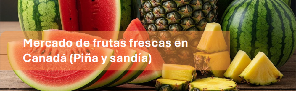 Mercado de frutas frescas en Canadá (Piña y sandía)